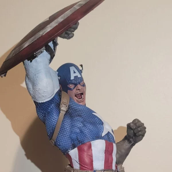hand painted captain america marvel statue