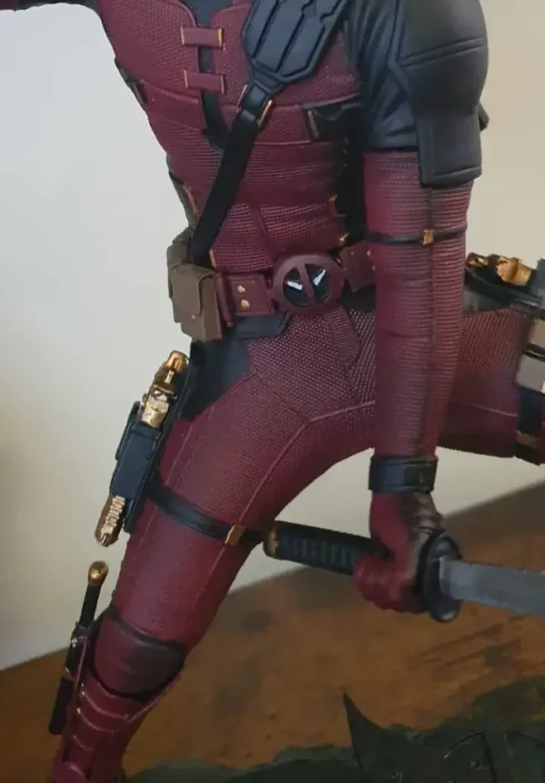 hand painted deadpool marvel statue