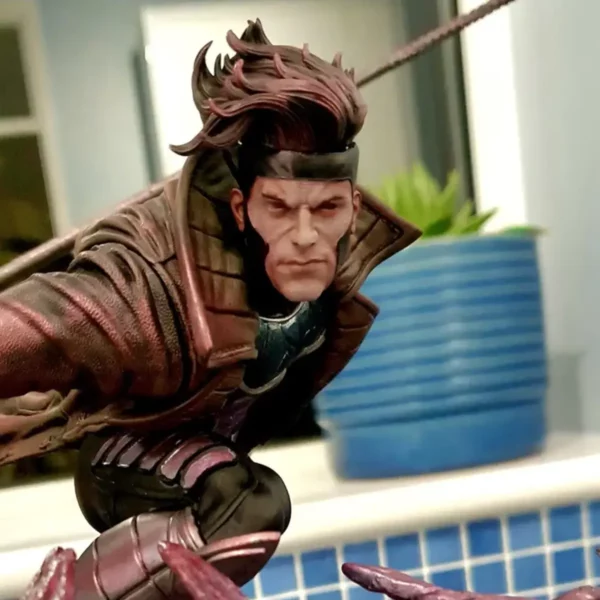 hand painted gambit marvel statue