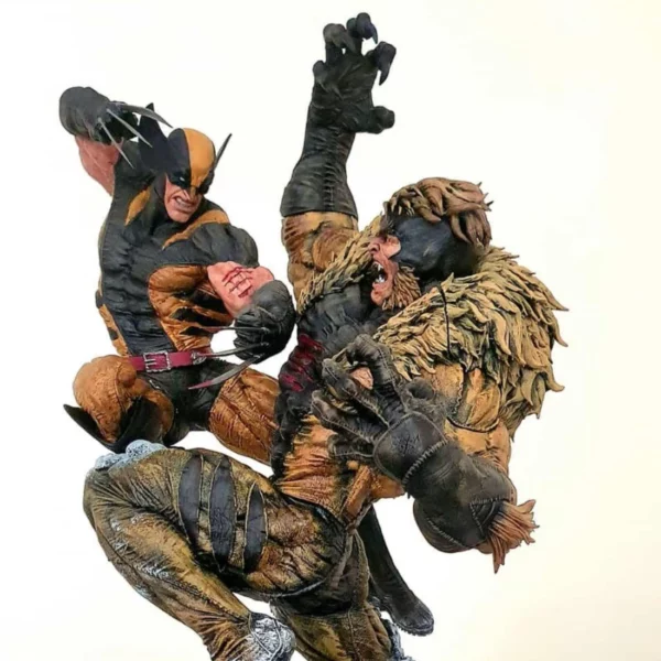sabertooth vs wolverine statue marvel comic collectibles