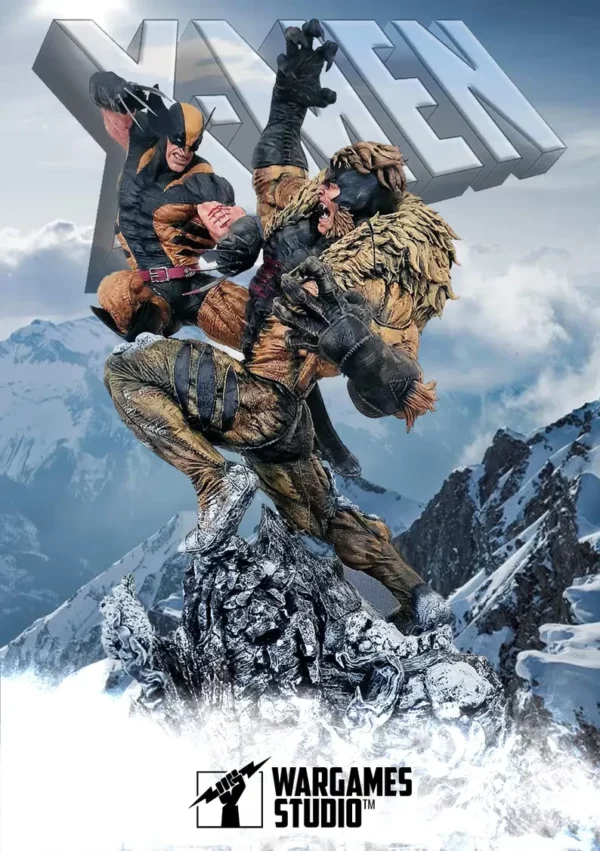 x men sabertooth vs wolverine statue collectible