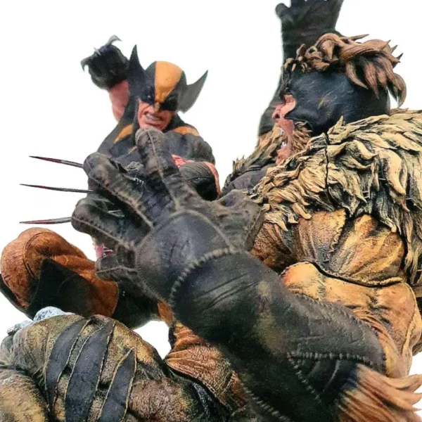 x men sabertooth wolverine premium resin statue