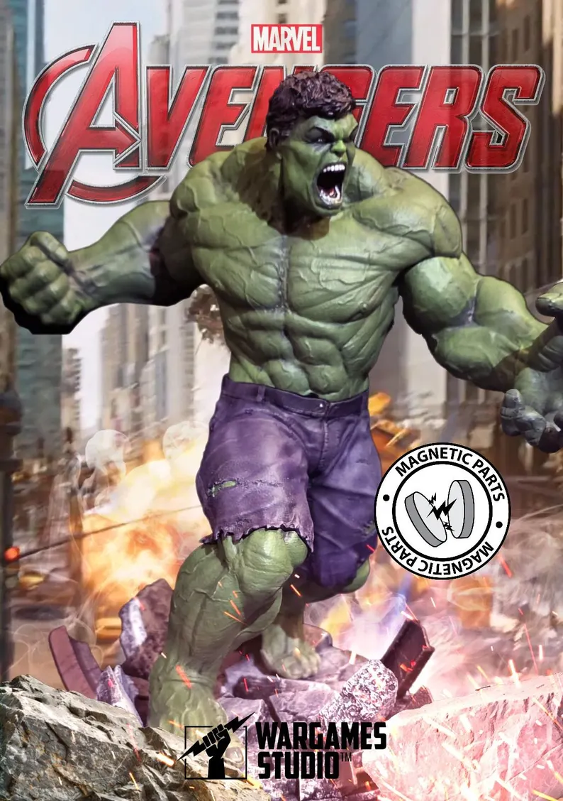 acrylic painted hulk statue avengers series