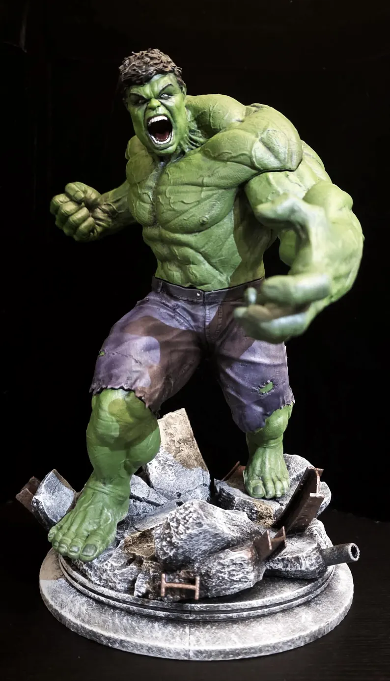 marvel hulk 3d printed handcrafted statue